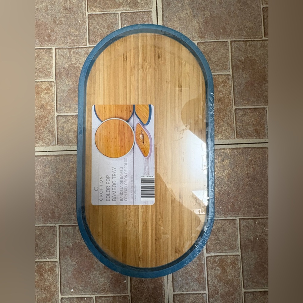 Crofton Color Pop Oval Bamboo Tray